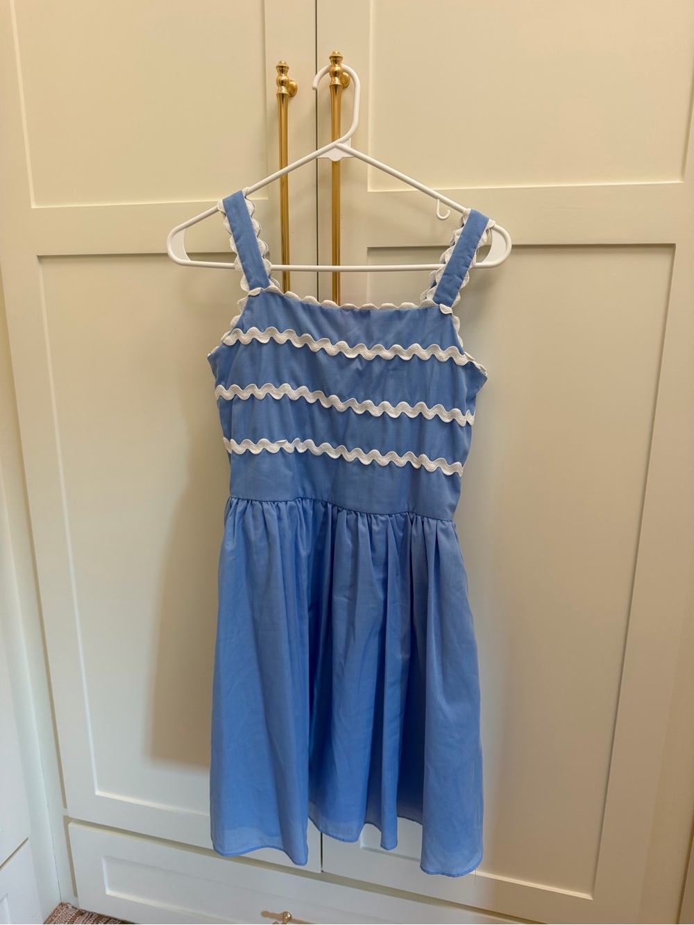 Rare Editions Light Blue Sundress with White Trim
